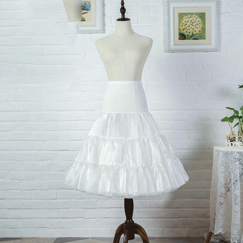 パニエ ボリューム ペチコート ロリータ ドレスインナー 2層チュール