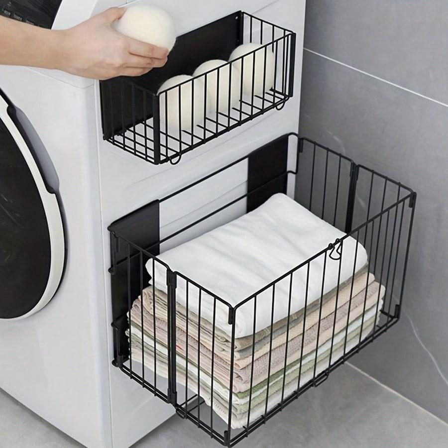 マグネットバスケット折りたたみ バスルームバスケット 壁掛けバスケット お風呂収納ラック 浴室収納お風呂 マグネット吸着式壁掛け フック付き 穴あけ不要 |  | 01