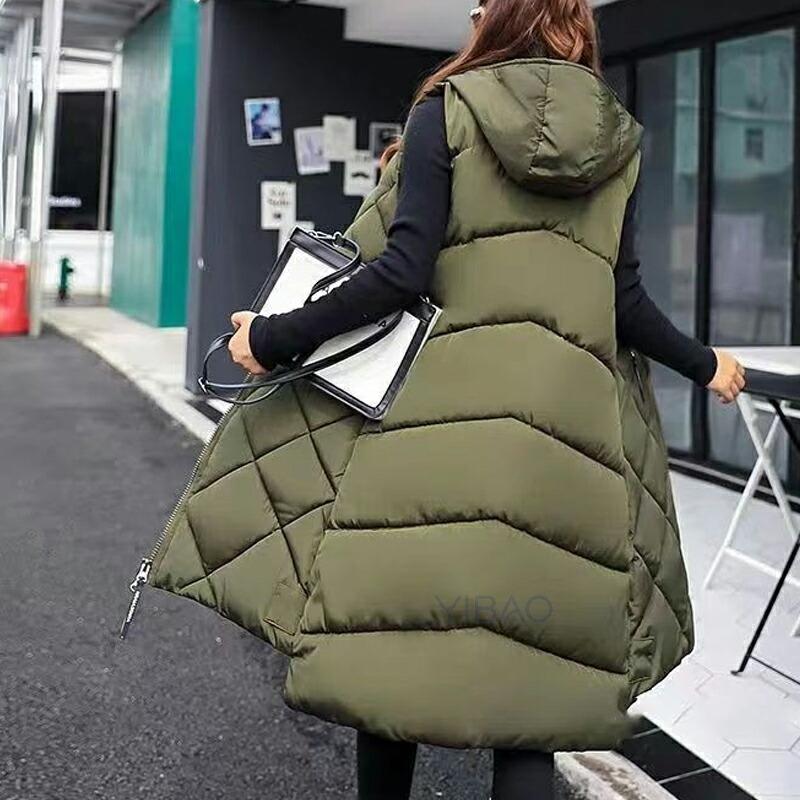 ダウンベスト レディース フード付き ロングジレ 大きいサイズ ジレ ジャケット ベスト 中綿フェイクダウン 上着 羽織り ハイネック 軽い 軽量 秋 フェイク 通勤 |  | 08