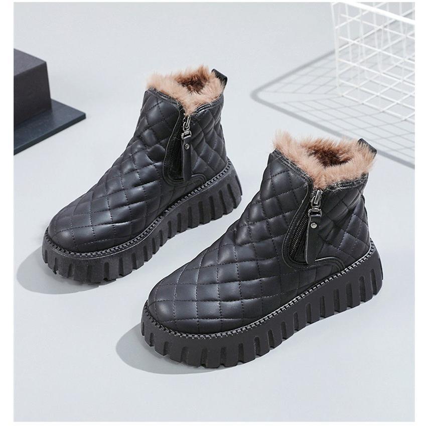 ムートンブーツ ショートブーツ 裏起毛 冬 シューズ 靴 ブーツ 防寒ブーツ レディースブーツ ペタンコ 走れる ローヒール 厚底 ムートンブーツ 暖か 防水 |  | 03