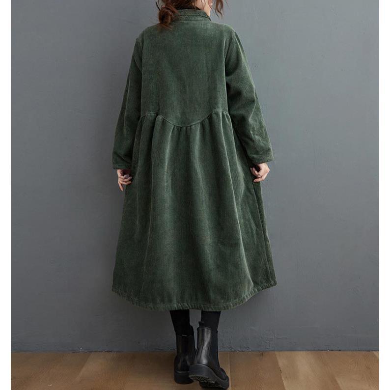 コーデュロイ コート 裏起毛 シャツワンピース 秋冬 レディース ロングコーデュロイコート裏起毛ワンピース ロング 大きいサイズ コート アウター 防寒 暖かい |  | 10
