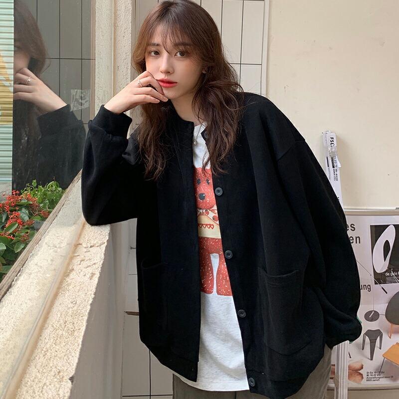 スウェットカーディガン レディース 秋 ドロップショルダー カーディガン トップス ノーカラー パーカー 薄手 カジュアル アウター スウェット ビッグシルエット |  | 07