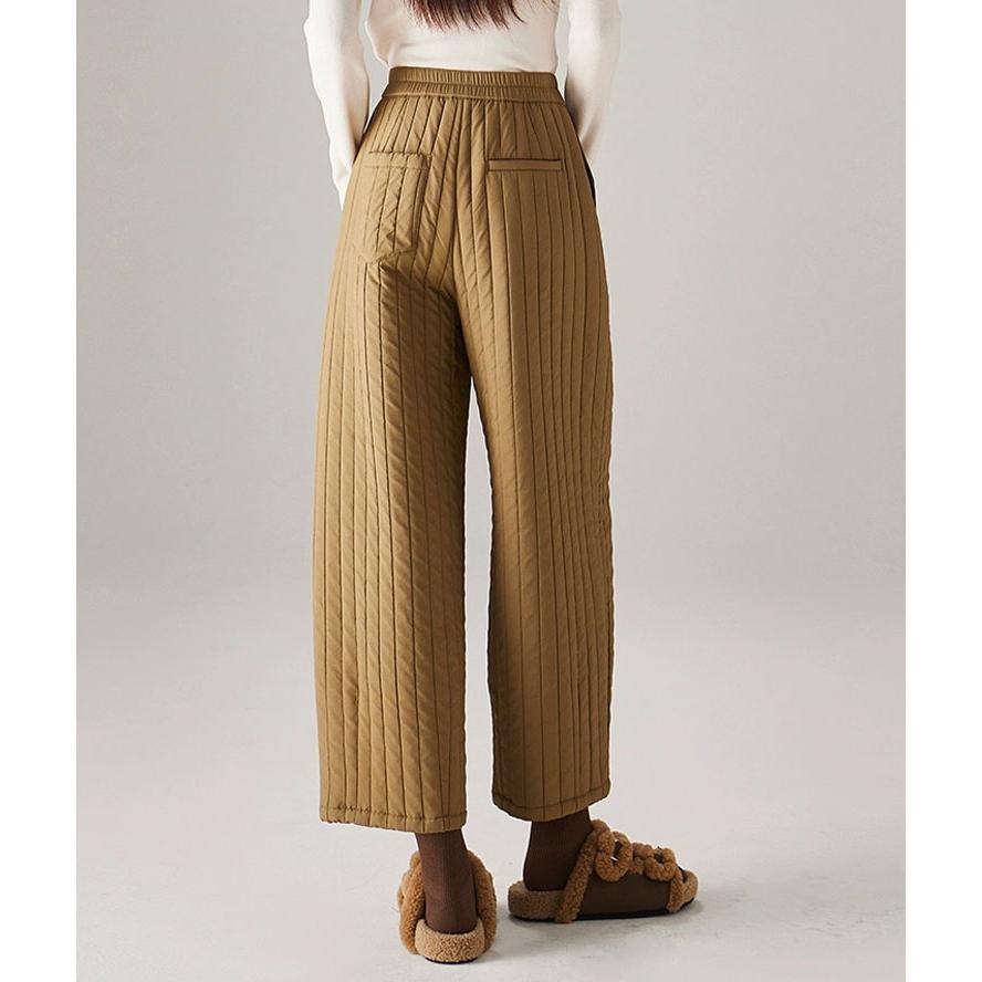 中綿パンツ レディース ワイドパンツ 綿入れ ダウン綿パンツ 冬 バギーパンツ 9分丈 厚手 ロングパンツ カジュアルパンツ 中綿ワイドパンツ アイボリー グリーン |  | 11