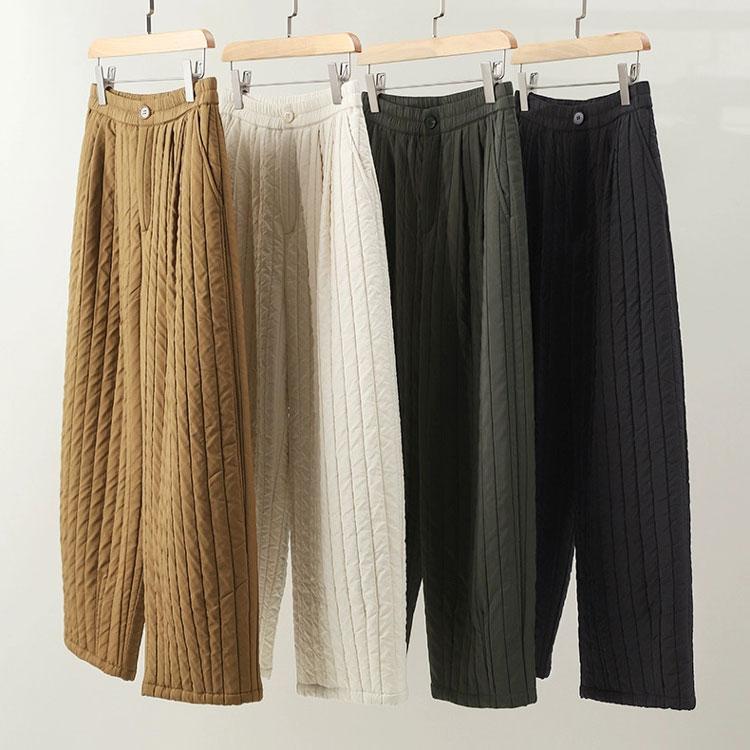 中綿パンツ レディース ワイドパンツ 綿入れ ダウン綿パンツ 冬 バギーパンツ 9分丈 厚手 ロングパンツ カジュアルパンツ 中綿ワイドパンツ アイボリー グリーン |  | 14