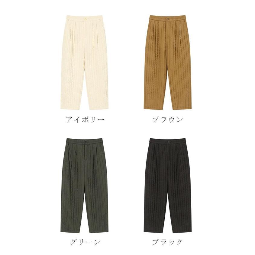 中綿パンツ レディース ワイドパンツ 綿入れ ダウン綿パンツ 冬 バギーパンツ 9分丈 厚手 ロングパンツ カジュアルパンツ 中綿ワイドパンツ アイボリー グリーン |  | 07