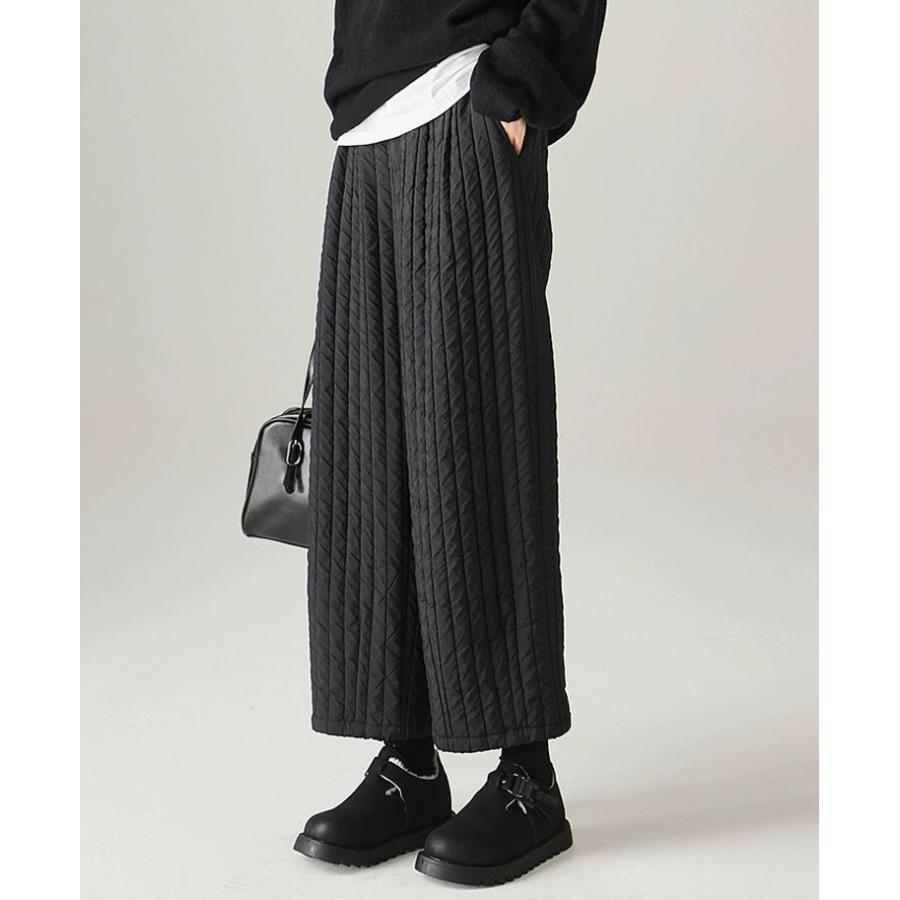 中綿パンツ レディース ワイドパンツ 綿入れ ダウン綿パンツ 冬 バギーパンツ 9分丈 厚手 ロングパンツ カジュアルパンツ 中綿ワイドパンツ アイボリー グリーン |  | 01