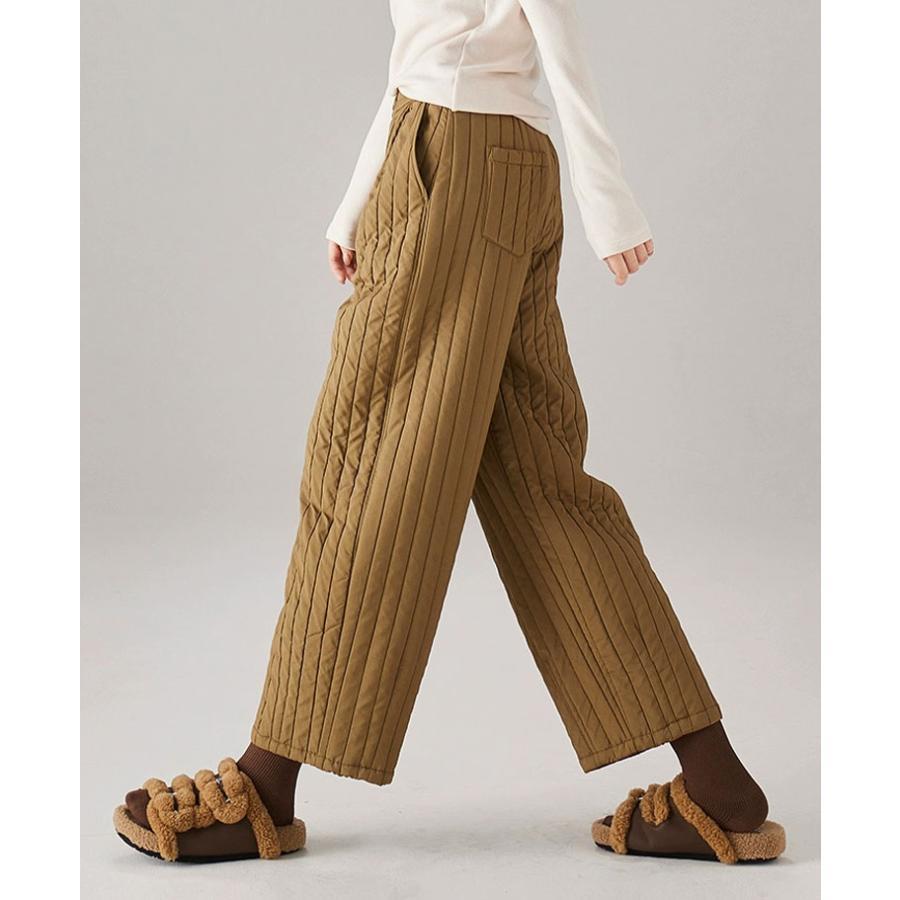 中綿パンツ レディース ワイドパンツ 綿入れ ダウン綿パンツ 冬 バギーパンツ 9分丈 厚手 ロングパンツ カジュアルパンツ 中綿ワイドパンツ アイボリー グリーン |  | 03