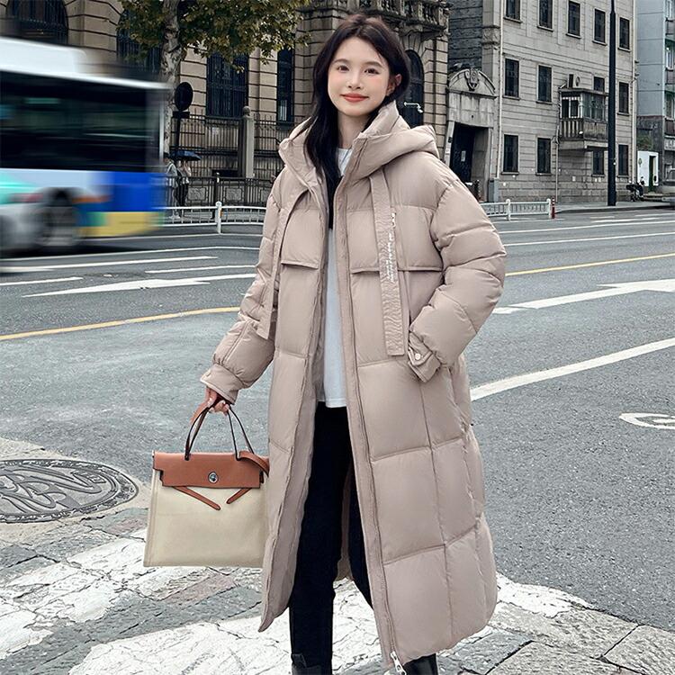 【値下げ】ロング　コート レディース かわいい きれいめ おしゃれアウター ダウンコート ロングコート 韓国風 フード付き レディース アウター ジャケット・アウター