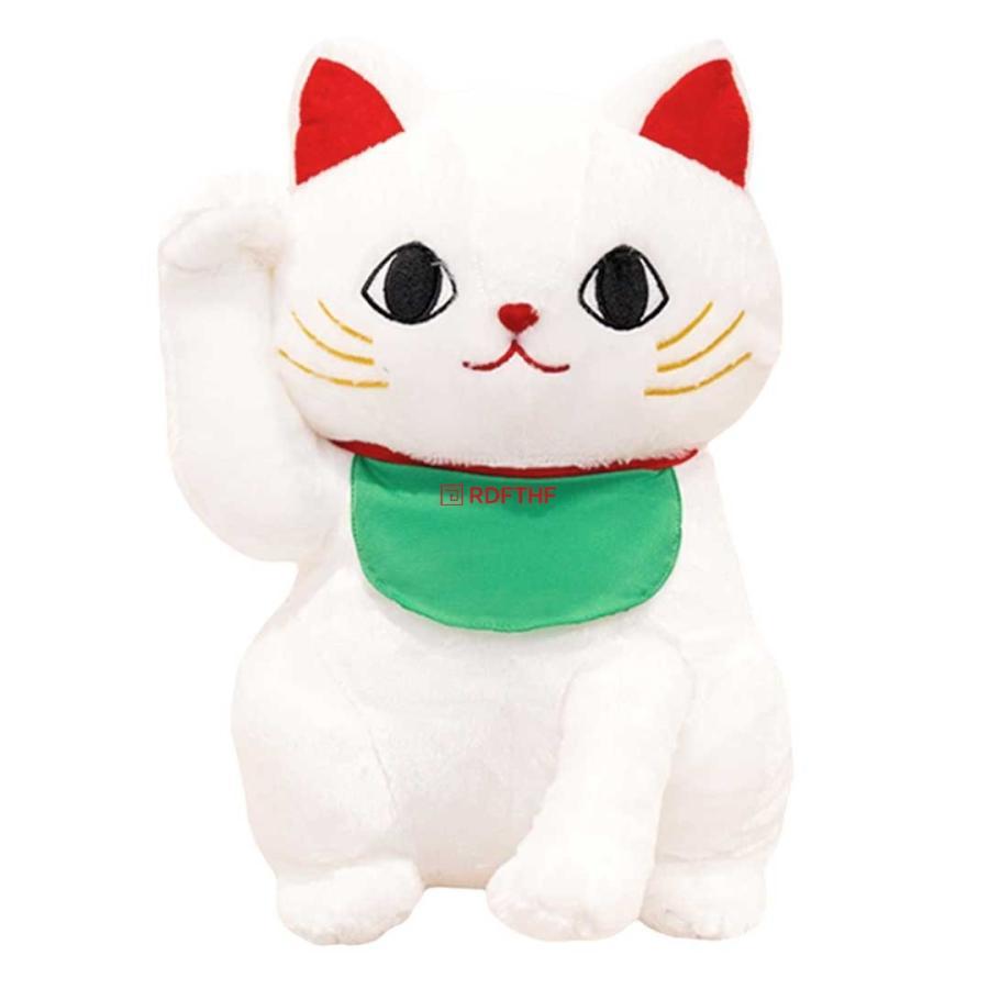 ぬいぐるみ 招き猫 40cm 白猫or黒猫 クッション 抱き枕 ブラック