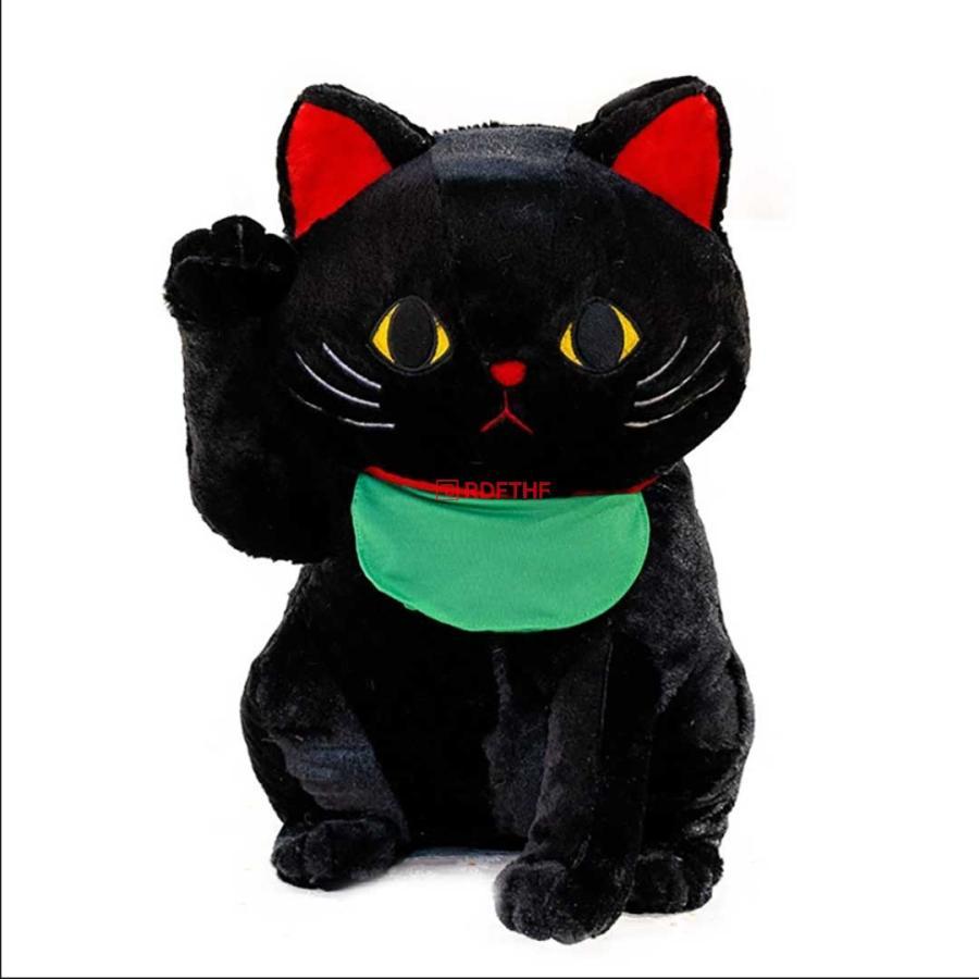 クリスマス★黒猫ちゃんプレゼント ぬいぐるみ 招き猫 40cm 白猫or黒猫 クッション 抱き枕 ブラック