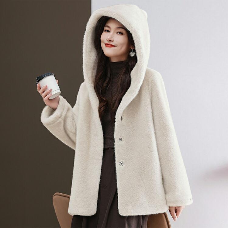 ふわとろ エコファーコート フェイクファーコート レディース 冬