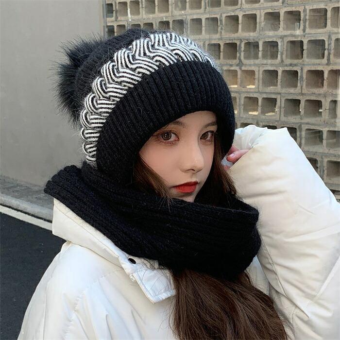 ニット 帽子 裏起毛 ボア ストール マフラー 一体型 フード付き レディース 秋冬 ニット帽 フード付きマフラー かわいい 保温性 防寒 小顔効果 きれいめ 可愛い |  | 10