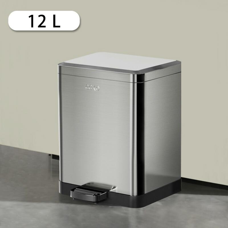 ゴミ箱 ふた付き ペダル式 ダストボックス 12L ステンレス製 スリム におい漏れ防止 縦型 大容量 キッチン リビング 洗面所 隙間収納 シンプル スタイリッシュ |  | 01