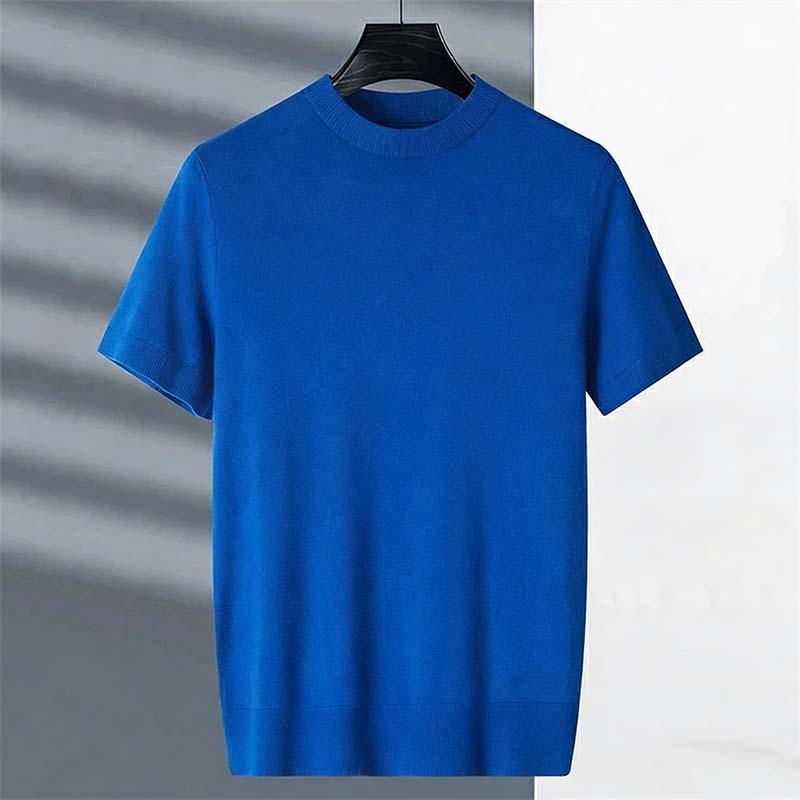 ニットTシャツ メンズ クルーネック 半袖 サマーニット メンズニット 無地 洗える カットソー カジュアル ビジネス オフィス トップス 春夏 秋 |  | 06