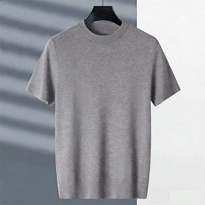 ニットTシャツ メンズ クルーネック 半袖 サマーニット メンズニット 無地 洗える カットソー カジュアル ビジネス オフィス トップス 春夏 秋 |  | 13