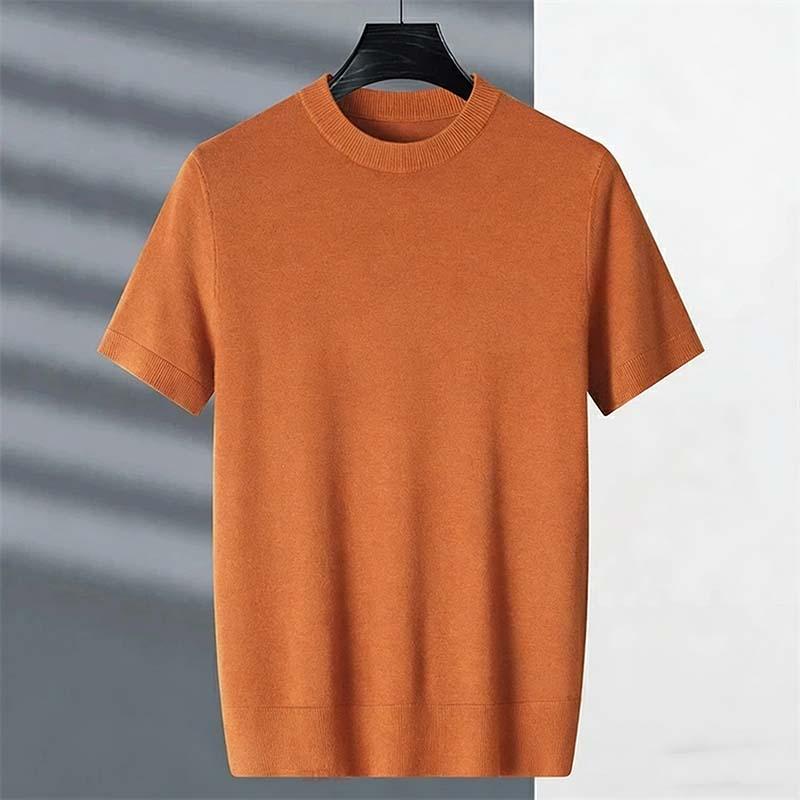 ニットTシャツ メンズ クルーネック 半袖 サマーニット メンズニット 無地 洗える カットソー カジュアル ビジネス オフィス トップス 春夏 秋 |  | 09