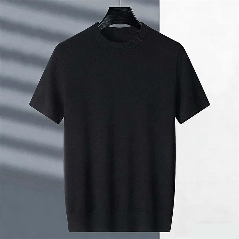 ニットTシャツ メンズ クルーネック 半袖 サマーニット メンズニット 無地 洗える カットソー カジュアル ビジネス オフィス トップス 春夏 秋 |  | 01