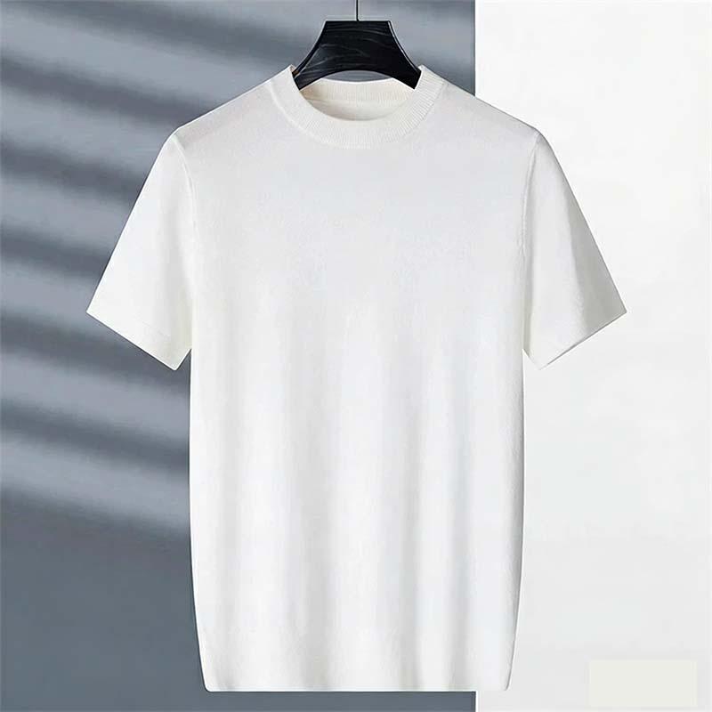 ニットTシャツ メンズ クルーネック 半袖 サマーニット メンズニット 無地 洗える カットソー カジュアル ビジネス オフィス トップス 春夏 秋 |  | 05