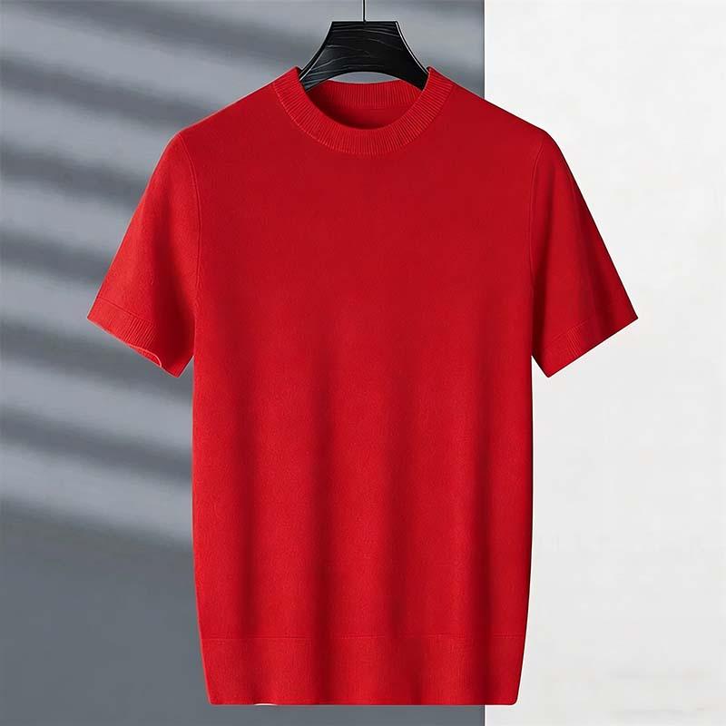 ニットTシャツ メンズ クルーネック 半袖 サマーニット メンズニット 無地 洗える カットソー カジュアル ビジネス オフィス トップス 春夏 秋 |  | 08