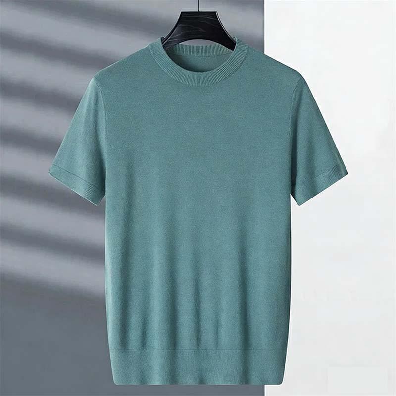 ニットTシャツ メンズ クルーネック 半袖 サマーニット メンズニット 無地 洗える カットソー カジュアル ビジネス オフィス トップス 春夏 秋 |  | 12