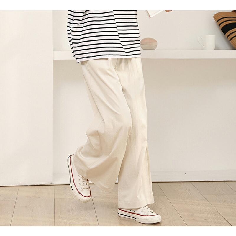 ワイドパンツ レディース ゆったり ロング ストレッチ ウエストゴム