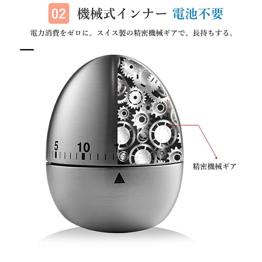 昭和レトロ ハウスシェフの卵型　ゼンマイ式 キッチンタイマー 60分計 ゼンマイ式 電池不要 ダイヤル式 卵型