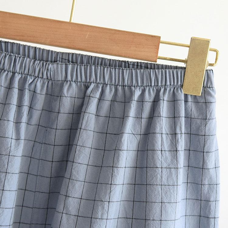 夏用半袖パジャマ メンズ チェック柄 上下セット 前開き Vネック 薄手 大きいサイズ ルームウェア ナイトウェア 男女兼用 入院 介護 父の日 敬老の日 プレゼント |  | 10