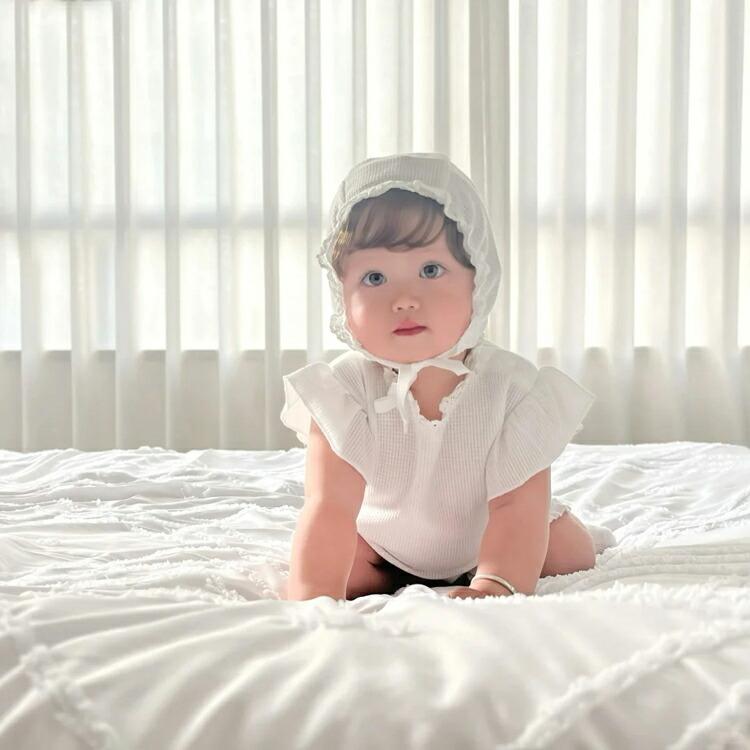 セレモニードレス 新生児 退院着 ベビードレス 半袖 夏 ワッフル 2点セット 帽子付き ロンパース 男の子 女の子 赤ちゃん カバーオール 出産祝い 百日祝い |  | 04