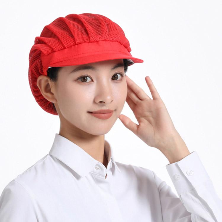 【4枚セット】衛生キャップ メッシュ つば付き 給食帽 キッチン 調理用帽子 洗濯可能 通気性 業務用 作業用 飲食店 食品工場 厨房 家庭用 選べる3種類 |  | 01