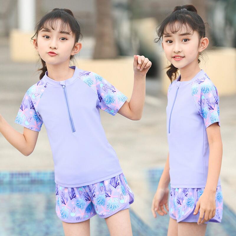 水着 女の子 セパレート 2点セット キッズ 上下セット スイムウェア 女児 見せパン付き 子供用 水遊び プール 海 温泉 夏 |  | 06