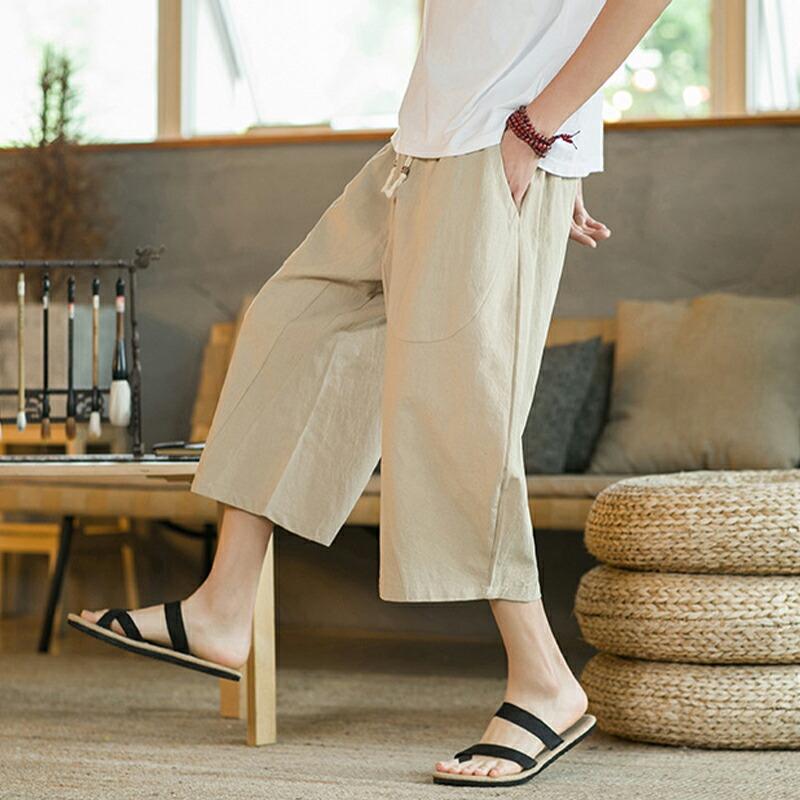 サルエルパンツ メンズ 春夏 綿麻 接触冷感 ストレッチ 7分丈 クロップドパンツ ゆったり 涼しい ウエストゴム リネン 無地 大きいサイズ 父の日 ギフト |  | 10