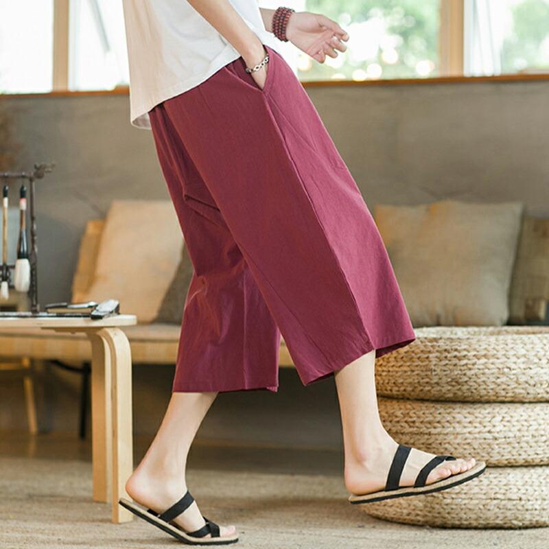 サルエルパンツ メンズ 春夏 綿麻 接触冷感 ストレッチ 7分丈 クロップドパンツ ゆったり 涼しい ウエストゴム リネン 無地 大きいサイズ 父の日 ギフト |  | 11