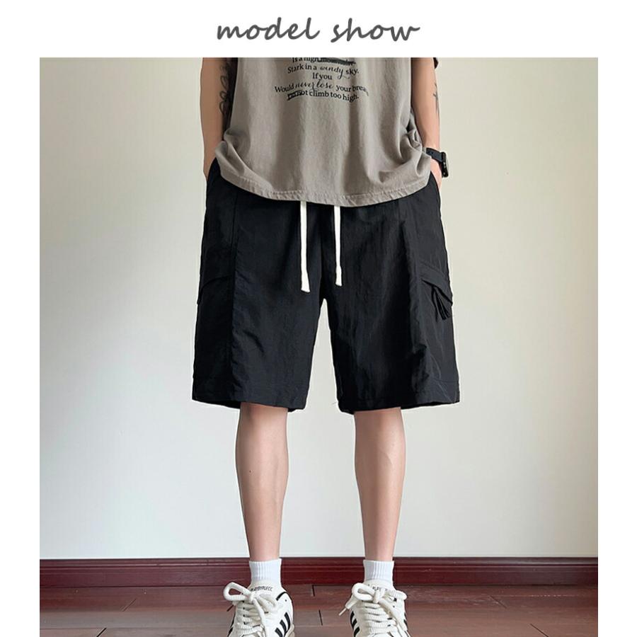 メンズ ハーフパンツ 接触冷感 ショートパンツ 夏用 ストレッチ 吸水速乾 ドライ イージーパンツ 無地 大きいサイズ M-3XL 黒 ブラック カーキ グリーン 父の日 |  | 06