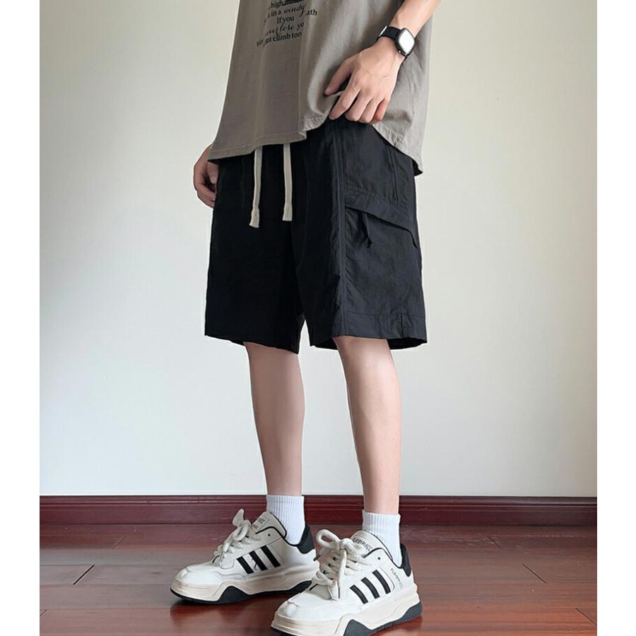 メンズ ハーフパンツ 接触冷感 ショートパンツ 夏用 ストレッチ 吸水速乾 ドライ イージーパンツ 無地 大きいサイズ M-3XL 黒 ブラック カーキ グリーン 父の日 |  | 07