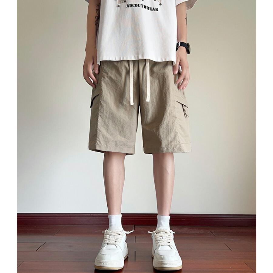メンズ ハーフパンツ 接触冷感 ショートパンツ 夏用 ストレッチ 吸水速乾 ドライ イージーパンツ 無地 大きいサイズ M-3XL 黒 ブラック カーキ グリーン 父の日 |  | 09