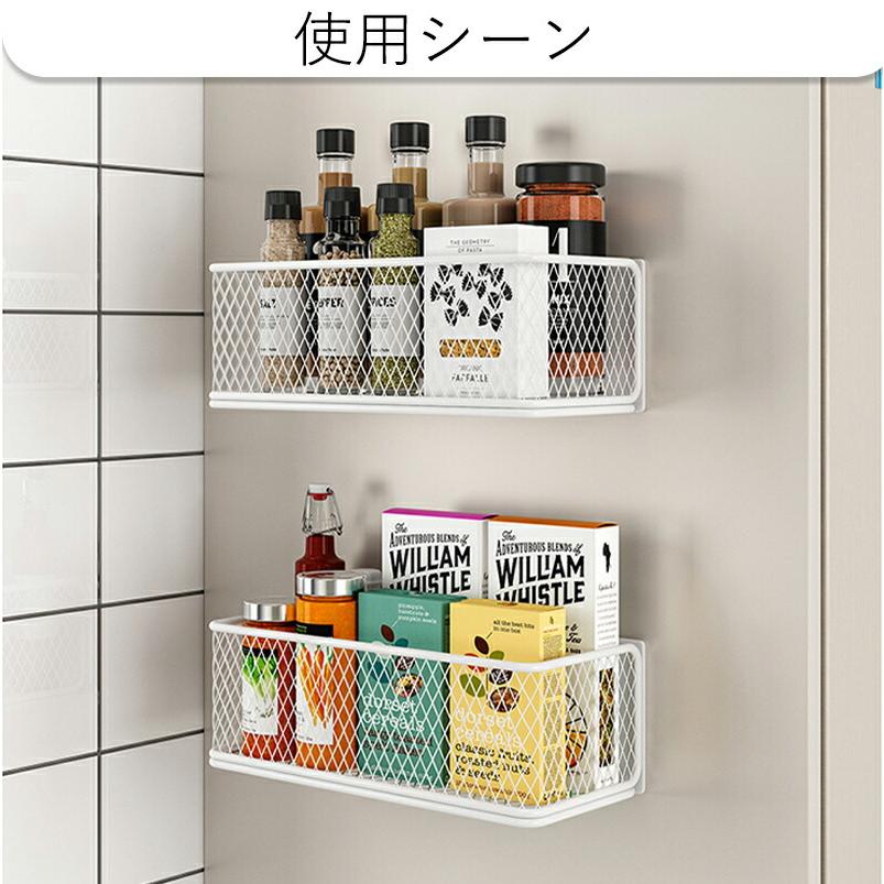 ウォールシェルフ マグネット収納 バスラック 通気性 お風呂収納 浮かせる収納 簡単設置 シャンプーラック おもちゃバスケット 浴室 磁石 ホワイト ブラック |  | 06