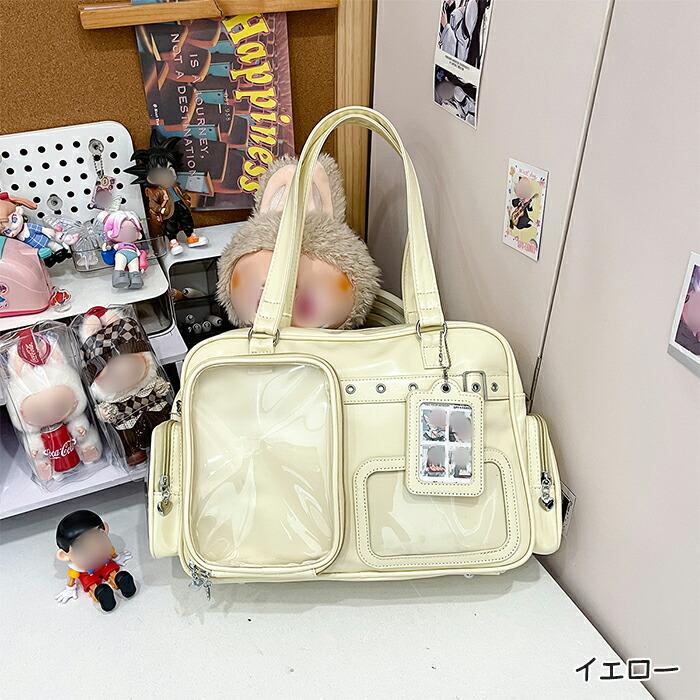 痛バッグ 推し活バッグ 斜め掛け トートバッグ 透明窓付き 大容量