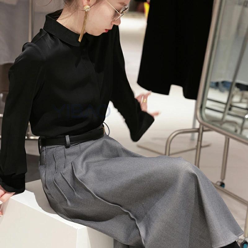 シャツ 丸襟シャツ  レディース 長袖 オフィス 上質 ブラウス フォーマル 丸襟 長袖シャツ ふんわり 襟付き 柔らかい 軽い シャツブラウス シャツ ボタン隠し |  | 10