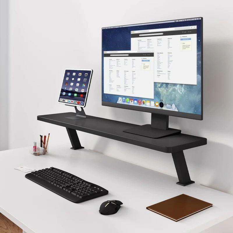 モニター台 机上台 クランプ式 ワイド 机上ラック 幅40/60/90/120cm 木製 キーボード収納 デスクスタンド | ブランド登録なし | 01