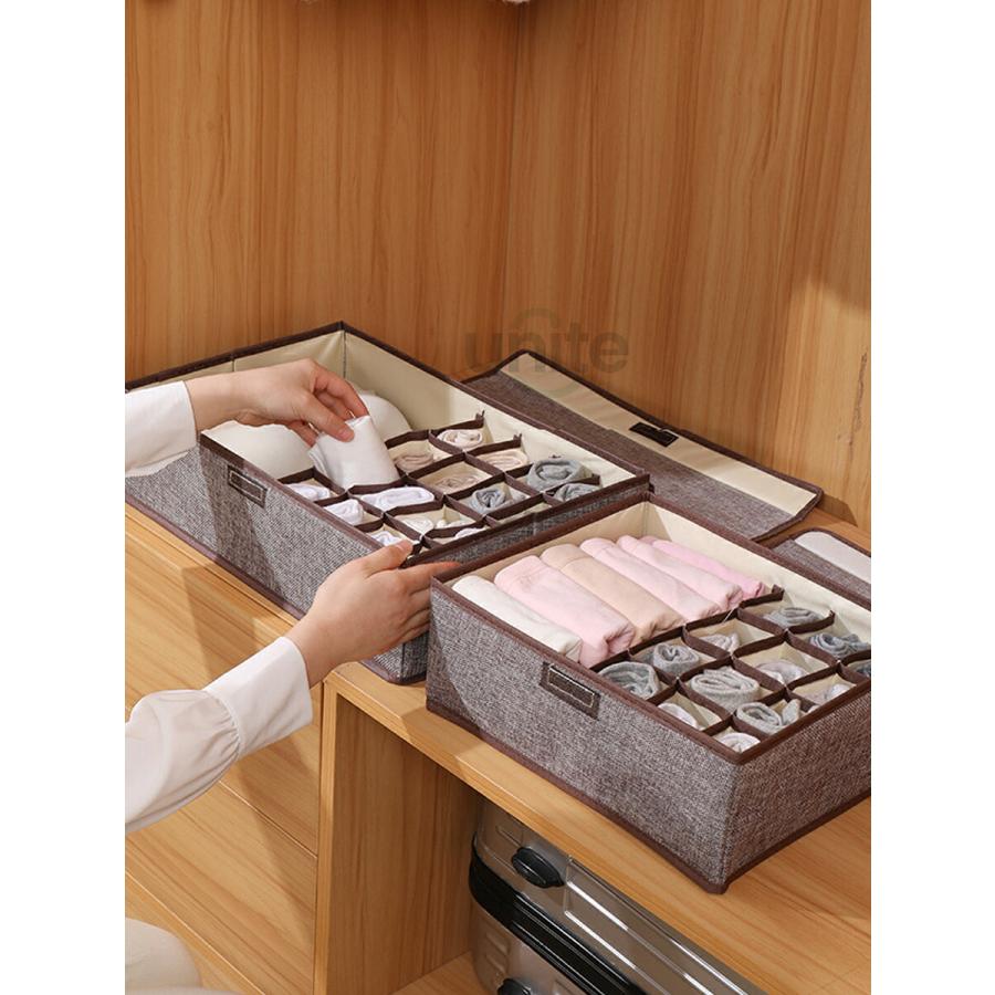 【2個セット】下着 収納ケース 靴下 下着収納ボックス ブラジャー収納 インナー ランジェリー ソックス 小物 ネクタイ おしゃれ シンプル 仕切り アンダーウェア |  | 07