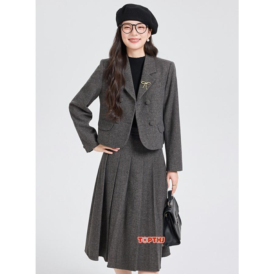 レディーススーツセット スカートスーツ レディース セットアップ ２点セット 秋冬 上品な通勤オフィス服 着痩せ 2点セット ジャケット スカート ビジネス 上品 |  | 03