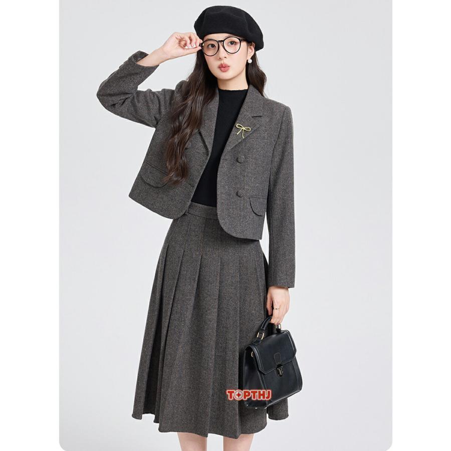 レディーススーツセット スカートスーツ レディース セットアップ ２点セット 秋冬 上品な通勤オフィス服 着痩せ 2点セット ジャケット スカート ビジネス 上品 |  | 04