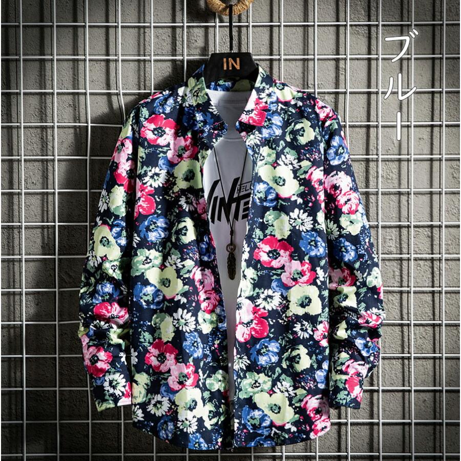 アロハシャツ メンズ シャツ ウェア 花柄シャツ 綿100％ 長袖シャツ