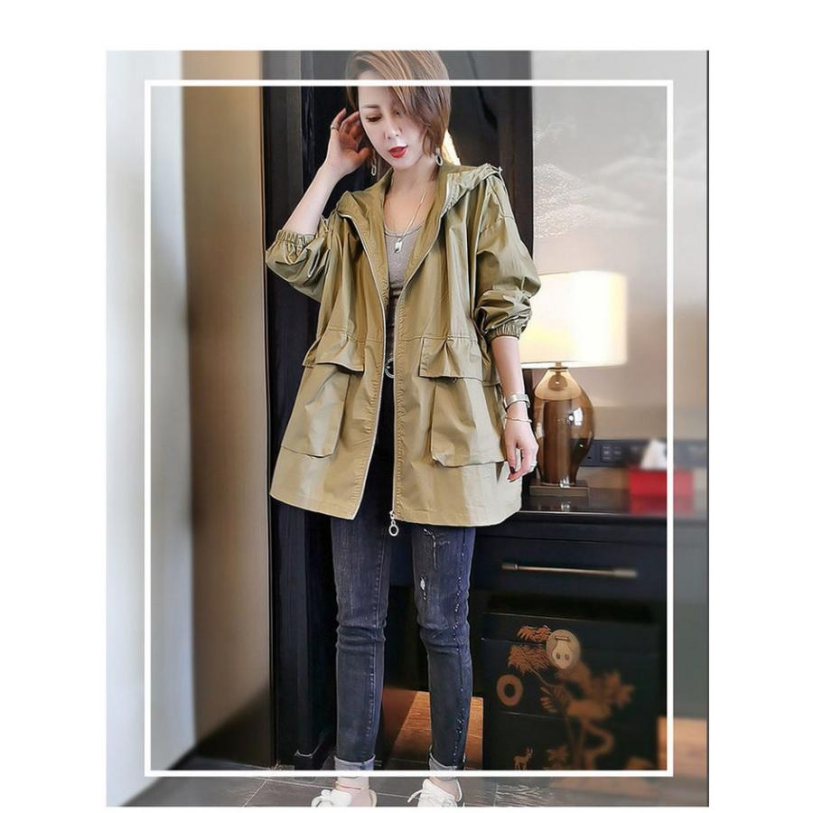 トレンチコート レディース 40代 ミディアム丈ジャケット スプリングコート 春コート ライトアウター 秋服 フード付きバーカー 30代 40代 50代 大きいサイズ |  | 11