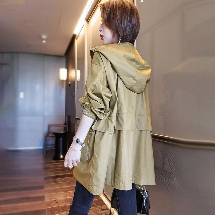 トレンチコート レディース 40代 ミディアム丈ジャケット スプリングコート 春コート ライトアウター 秋服 フード付きバーカー 30代 40代 50代 大きいサイズ |  | 04