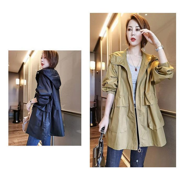 トレンチコート レディース 40代 ミディアム丈ジャケット スプリングコート 春コート ライトアウター 秋服 フード付きバーカー 30代 40代 50代 大きいサイズ |  | 05