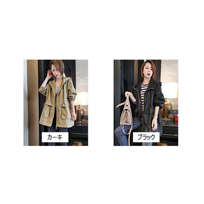 トレンチコート レディース 40代 ミディアム丈ジャケット スプリングコート 春コート ライトアウター 秋服 フード付きバーカー 30代 40代 50代 大きいサイズ |  | 06