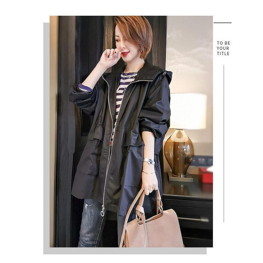 トレンチコート レディース 40代 ミディアム丈ジャケット スプリングコート 春コート ライトアウター 秋服 フード付きバーカー 30代 40代 50代 大きいサイズ |  | 02