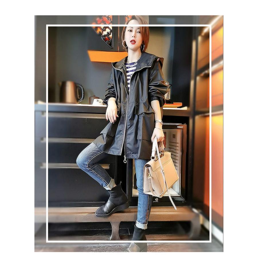 トレンチコート レディース 40代 ミディアム丈ジャケット スプリングコート 春コート ライトアウター 秋服 フード付きバーカー 30代 40代 50代 大きいサイズ |  | 09