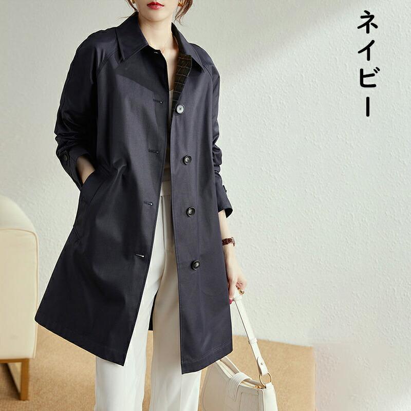 トレンチコート スプリングコート レディース 春秋 チェスターコート ミドル丈 フードなし トレンチコート レディース ボタン コート 着痩せ コート シンプル |  | 02